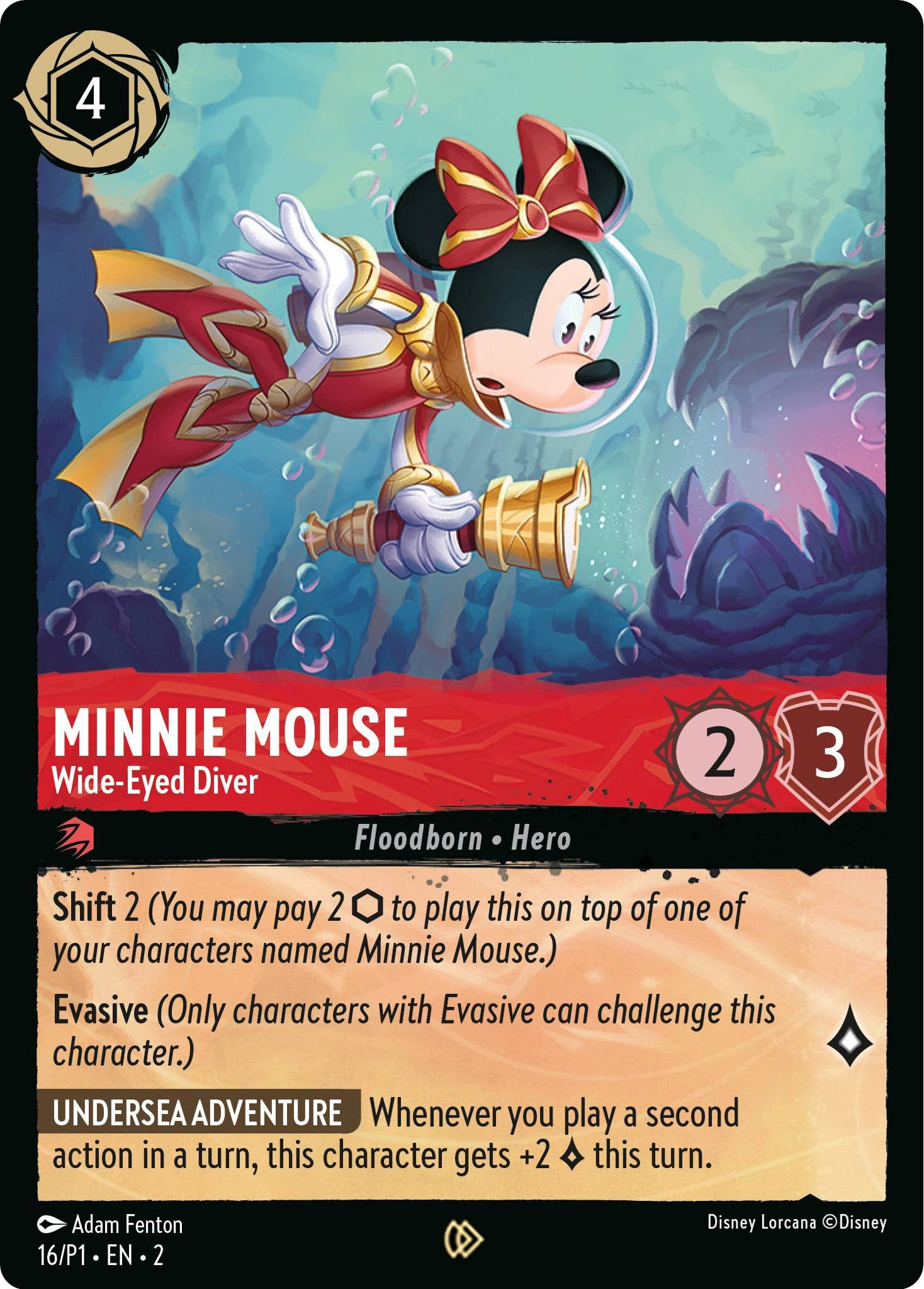 Minnie Mouse - Wide-Eyed Diver (16) [Promo Cards] | Black Swamp Games