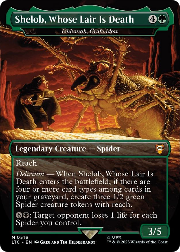 Shelob, Whose Lair Is Death - Ishkanah, Grafwidow (Borderless) [The Lord of the Rings: Tales of Middle-Earth Commander] | Black Swamp Games