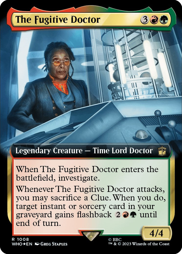 The Fugitive Doctor (Extended Art) (Surge Foil) [Doctor Who] | Black Swamp Games