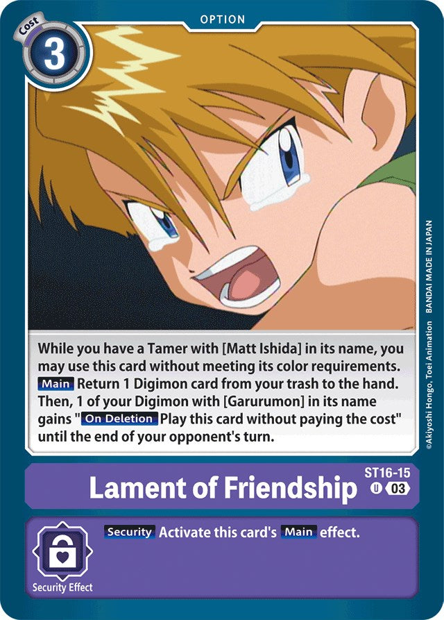 Lament of Friendship [ST16-15] [Starter Deck: Wolf of Friendship] | Black Swamp Games