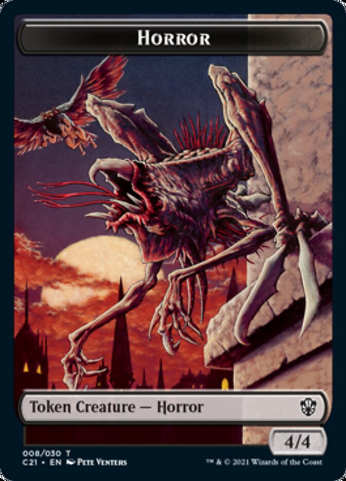 Zombie // Horror Double-Sided Token [Commander 2021 Tokens] | Black Swamp Games