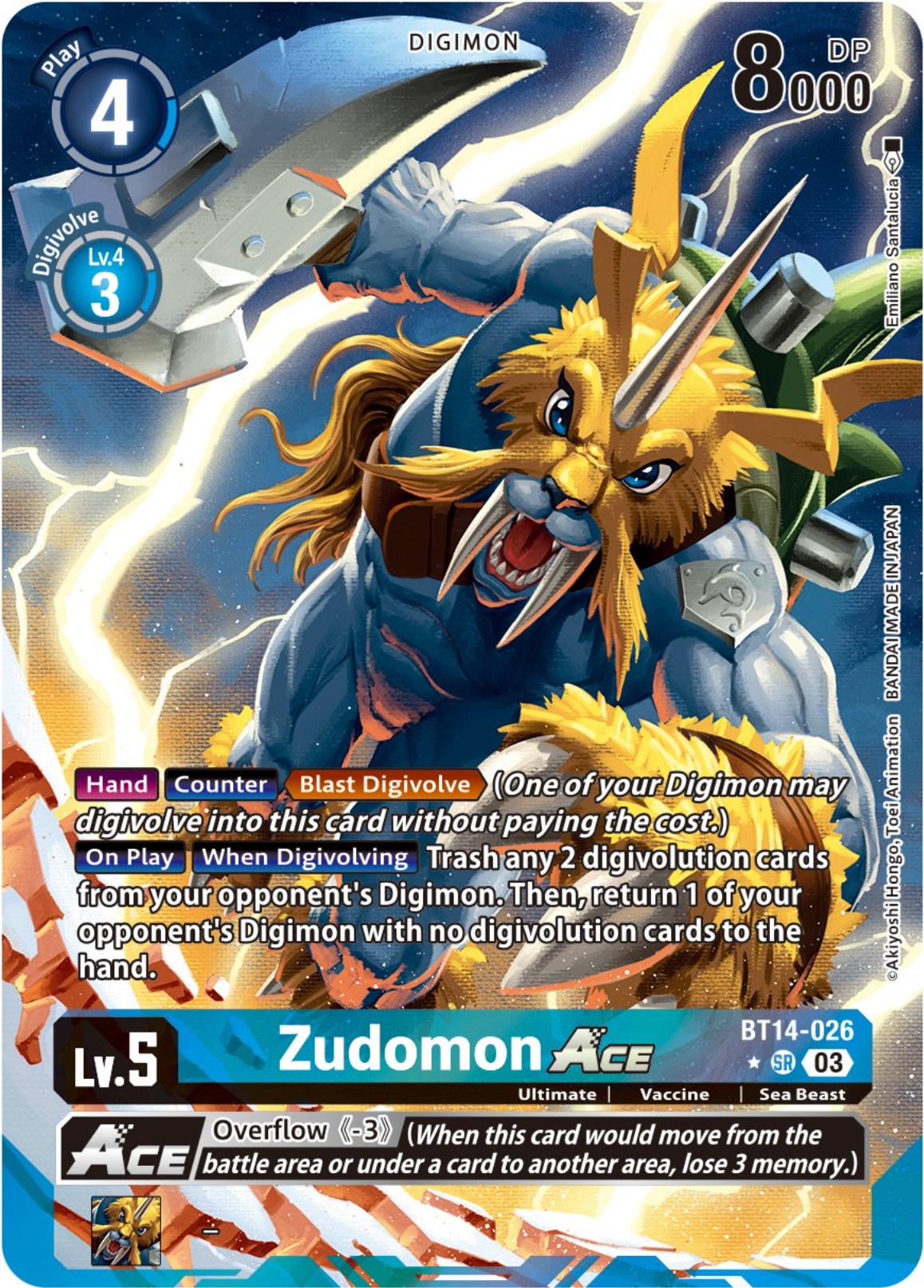 Zudomon Ace [BT14-026](Alternate Art) [Blast Ace] | Black Swamp Games