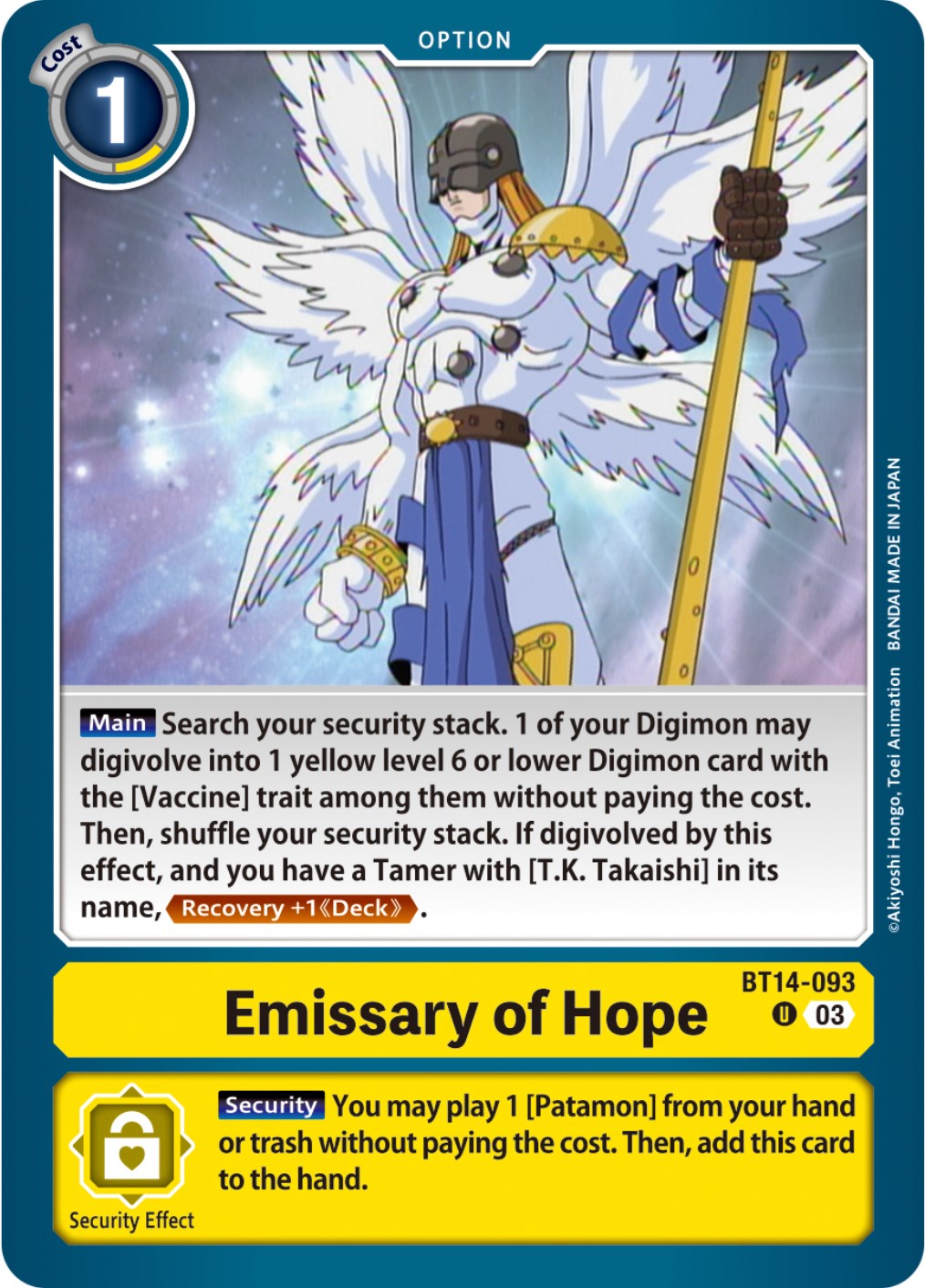 Emissary of Hope [BT14-093] [Blast Ace] | Black Swamp Games