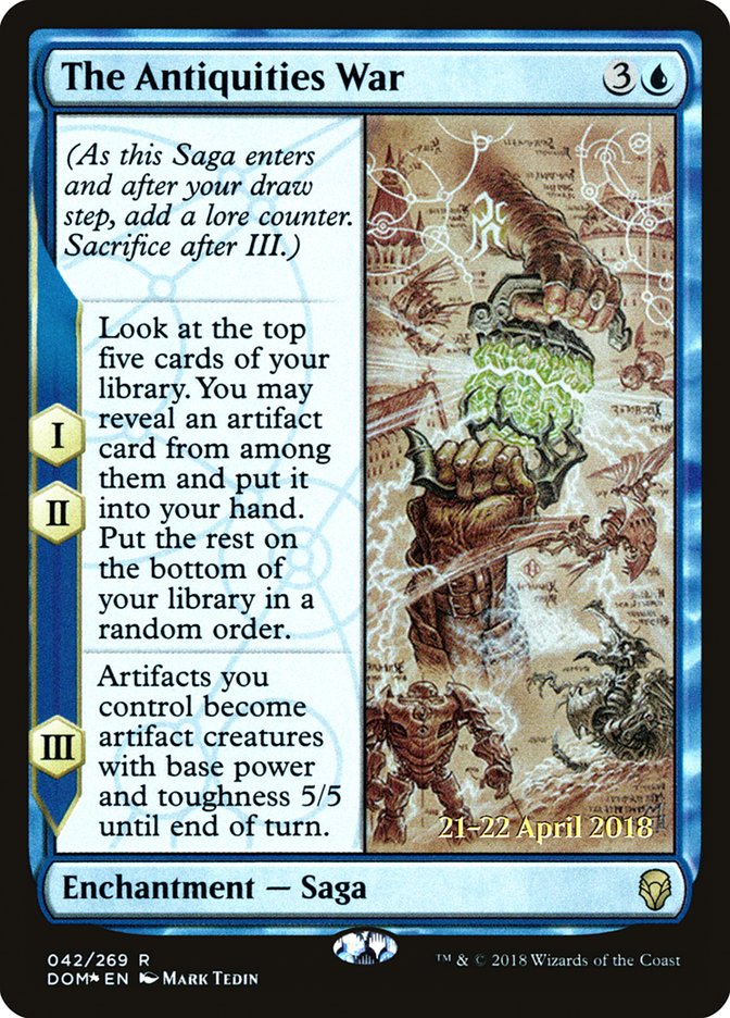 The Antiquities War [Dominaria Prerelease Promos] | Black Swamp Games