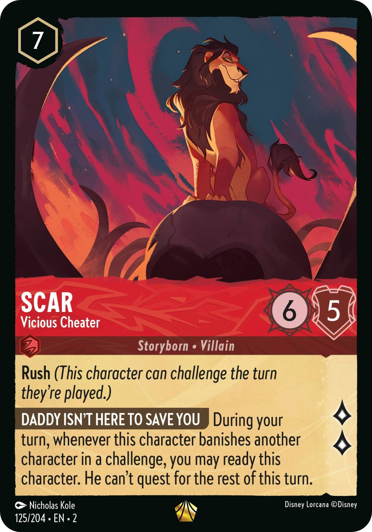 Scar - Vicious Cheater (125/204) [Rise of the Floodborn] | Black Swamp Games
