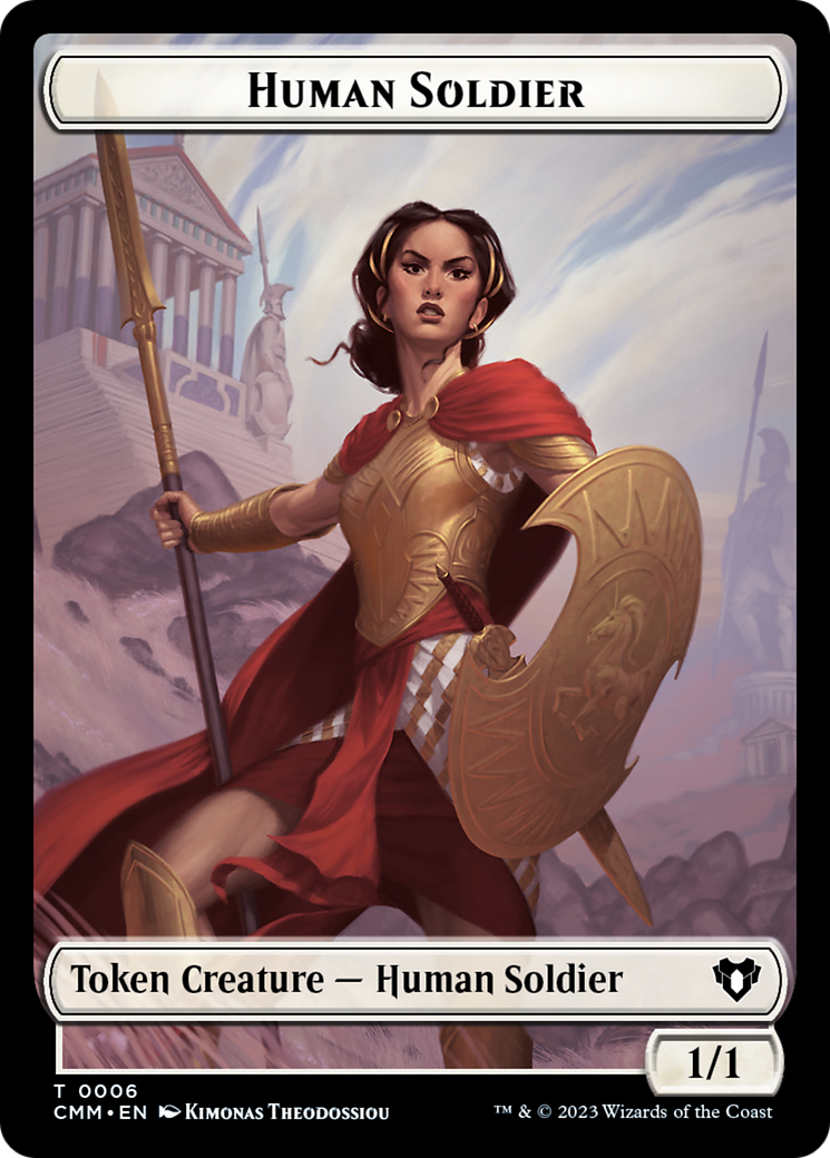 Human Soldier // Elemental (0025) Double-Sided Token [Commander Masters Tokens] | Black Swamp Games