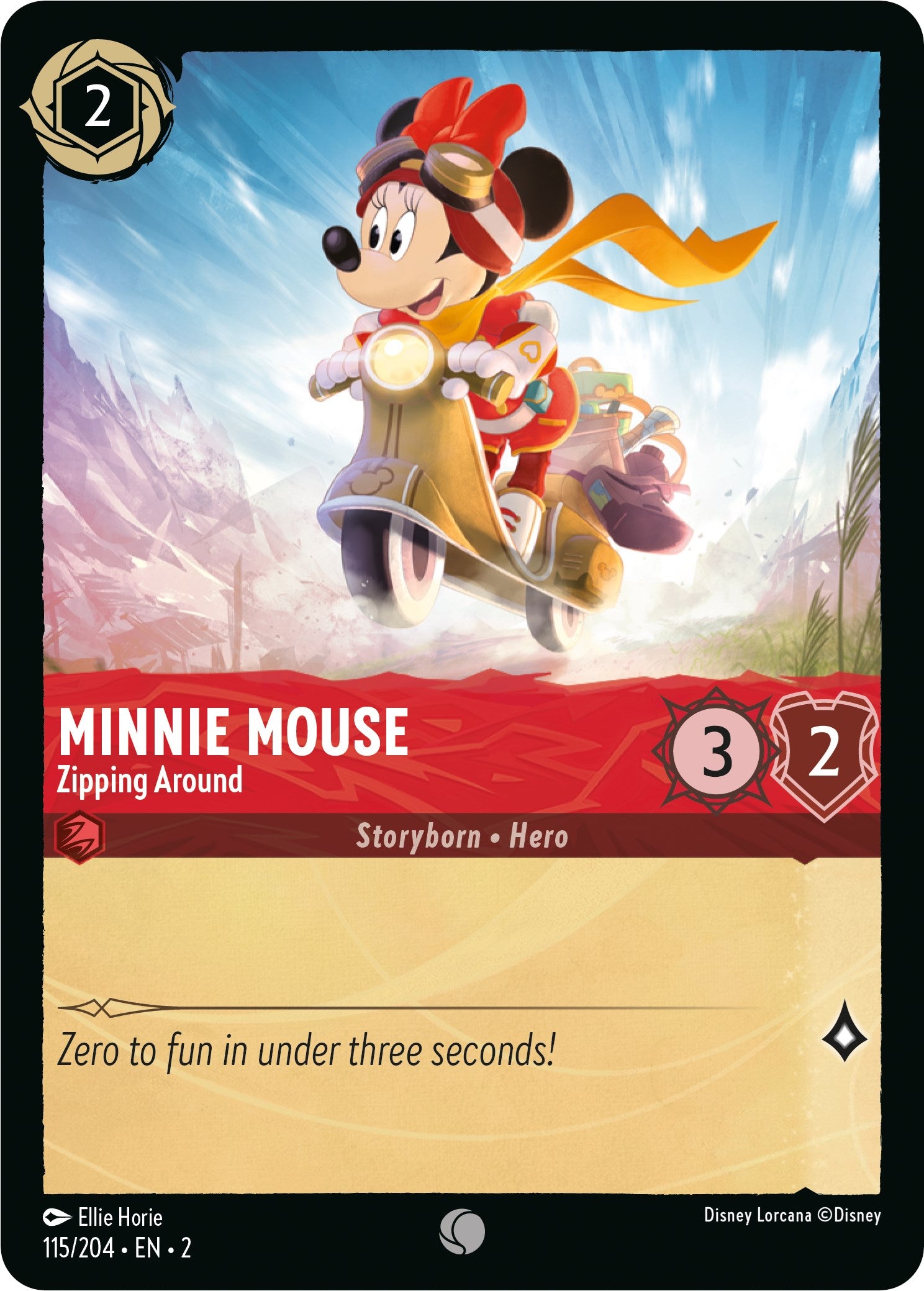 Minnie Mouse - Zipping Around (115/204) [Rise of the Floodborn] | Black Swamp Games