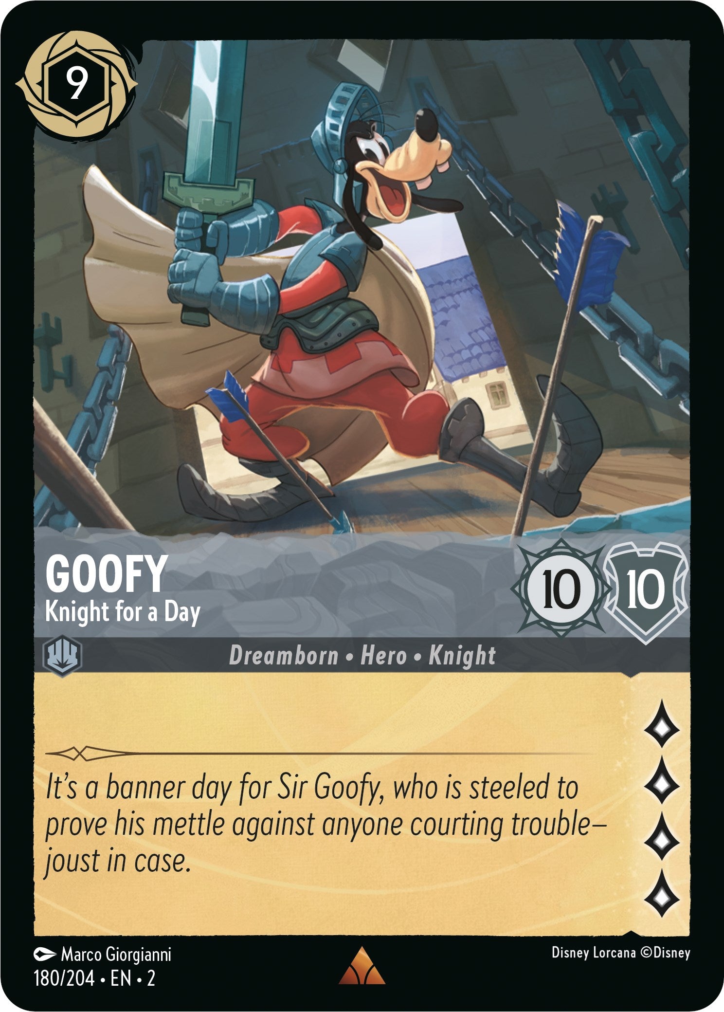 Goofy - Knight for a Day (180/204) [Rise of the Floodborn] | Black Swamp Games