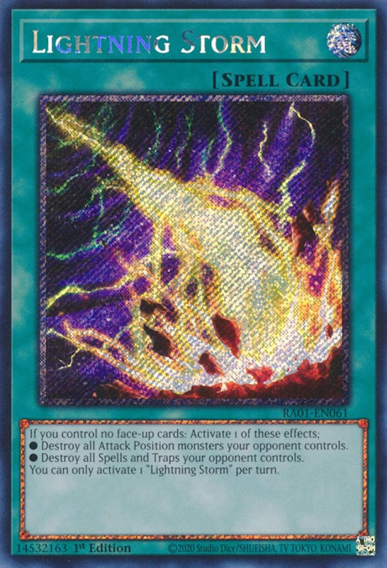 Lightning Storm [RA01-EN061] Platinum Secret Rare | Black Swamp Games