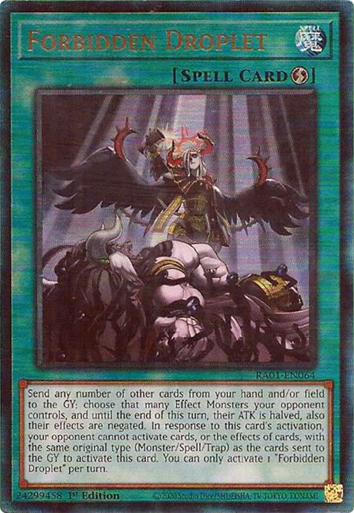 Forbidden Droplet [RA01-EN064] Prismatic Ultimate Rare | Black Swamp Games