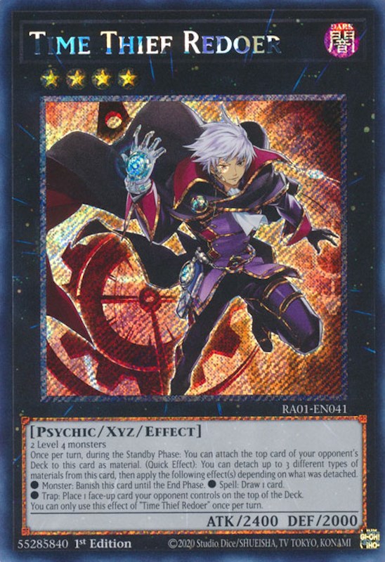 Time Thief Redoer [RA01-EN041] Platinum Secret Rare | Black Swamp Games