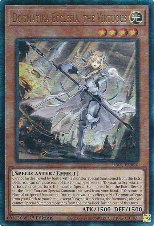 Dogmatika Ecclesia, the Virtuous [RA01-EN020] Prismatic Ultimate Rare | Black Swamp Games