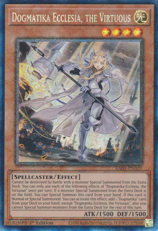 Dogmatika Ecclesia, the Virtuous [RA01-EN020] Prismatic Collector's Rare | Black Swamp Games