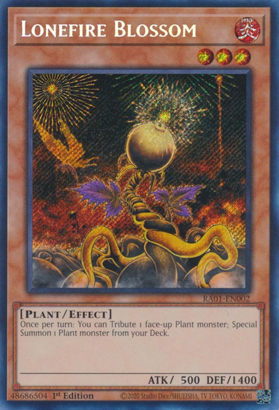 Lonefire Blossom [RA01-EN002] Secret Rare | Black Swamp Games