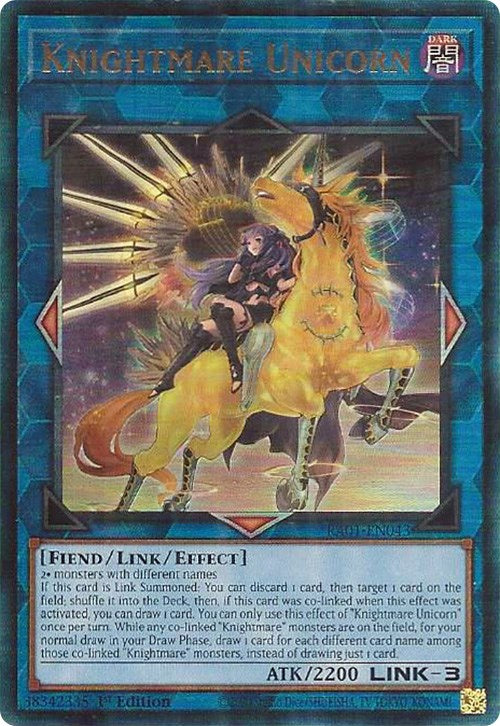 Knightmare Unicorn (Alternate Art) [RA01-EN043] Prismatic Ultimate Rare | Black Swamp Games