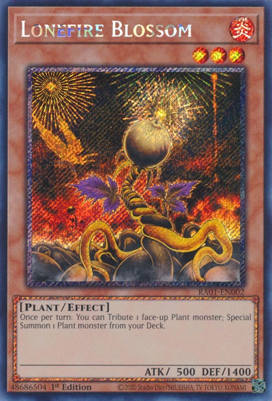 Lonefire Blossom [RA01-EN002] Prismatic Secret Rare | Black Swamp Games