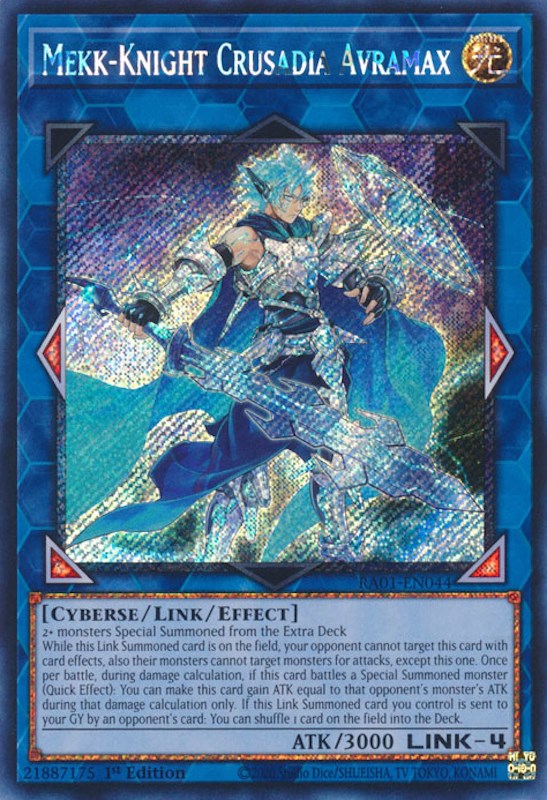 Mekk-Knight Crusadia Avramax [RA01-EN044] Platinum Secret Rare | Black Swamp Games