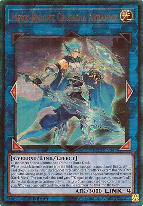 Mekk-Knight Crusadia Avramax [RA01-EN044] Prismatic Ultimate Rare | Black Swamp Games