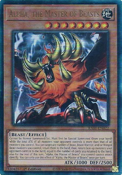 Alpha, the Master of Beasts [RA01-EN022] Prismatic Ultimate Rare | Black Swamp Games