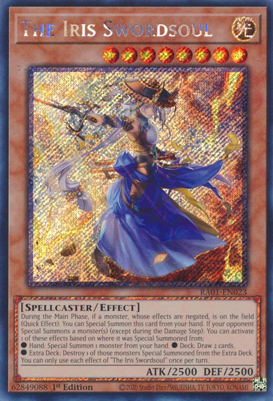 The Iris Swordsoul [RA01-EN023] Platinum Secret Rare | Black Swamp Games