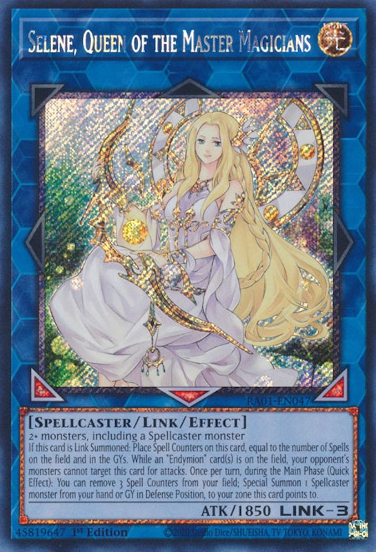 Selene, Queen of the Master Magicians [RA01-EN047] Platinum Secret Rare | Black Swamp Games