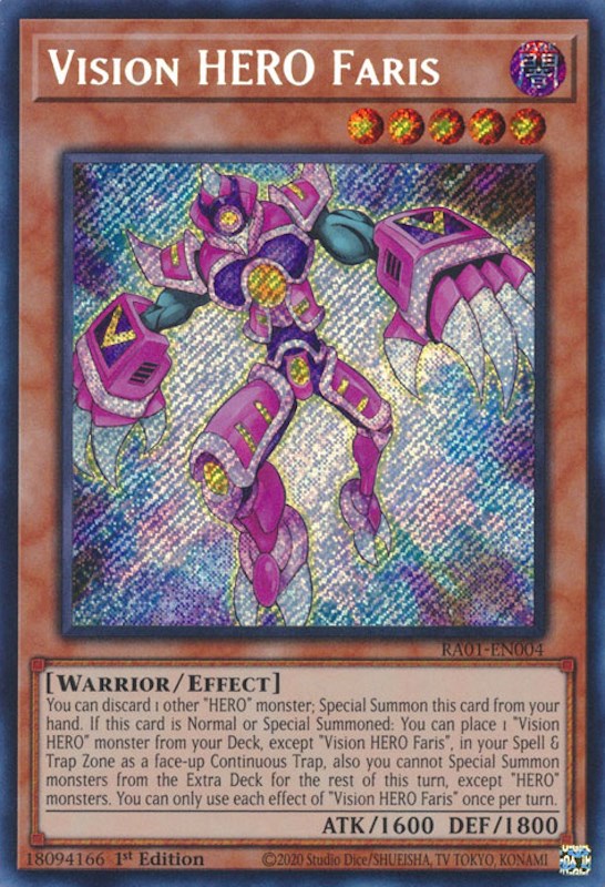 Vision HERO Faris [RA01-EN004] Secret Rare | Black Swamp Games