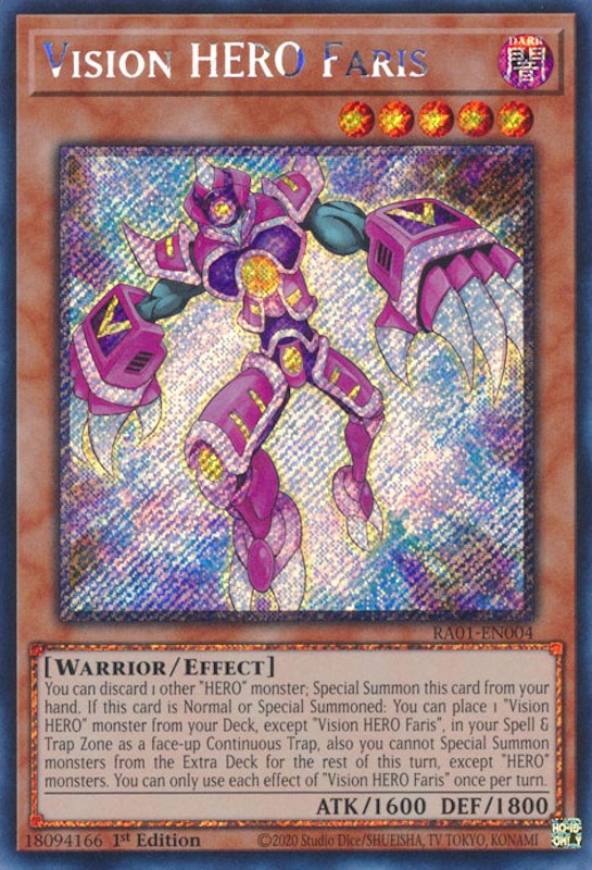 Vision HERO Faris [RA01-EN004] Platinum Secret Rare | Black Swamp Games