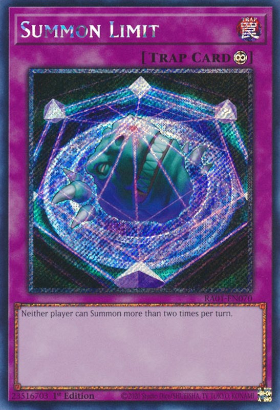 Summon Limit [RA01-EN070] Platinum Secret Rare | Black Swamp Games