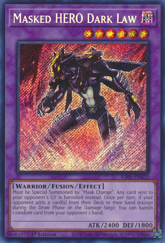 Masked HERO Dark Law [RA01-EN025] Secret Rare | Black Swamp Games