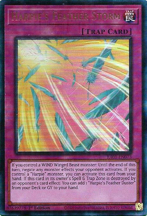 Harpie's Feather Storm [RA01-EN073] Prismatic Ultimate Rare | Black Swamp Games