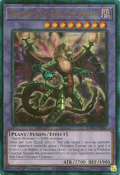 Predaplant Dragostapelia [RA01-EN027] Prismatic Ultimate Rare | Black Swamp Games