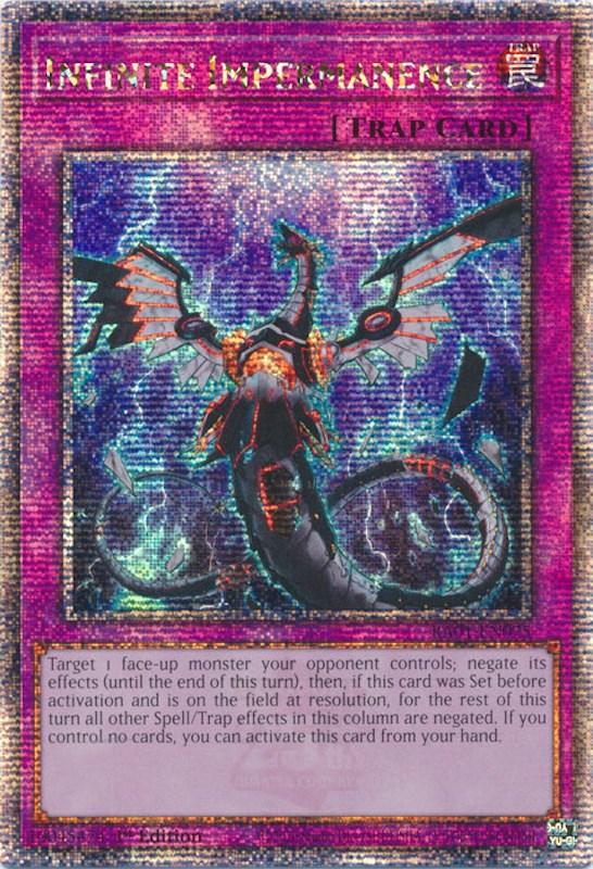 Infinite Impermanence [RA01-EN075] Quarter Century Secret Rare | Black Swamp Games
