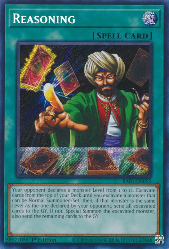 Reasoning [RA01-EN052] Secret Rare | Black Swamp Games