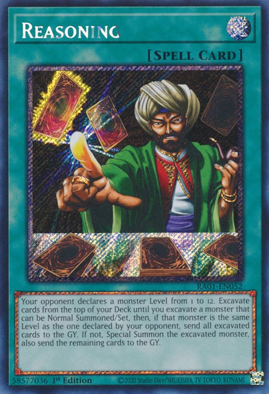 Reasoning [RA01-EN052] Platinum Secret Rare | Black Swamp Games