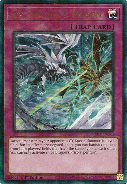 Ice Dragon's Prison [RA01-EN078] Prismatic Ultimate Rare | Black Swamp Games