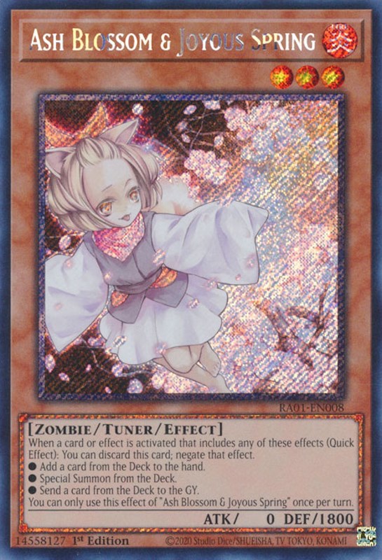 Ash Blossom & Joyous Spring [RA01-EN008] Platinum Secret Rare | Black Swamp Games