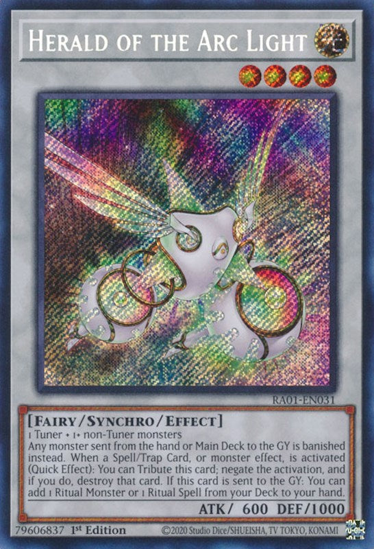 Herald of the Arc Light [RA01-EN031] Secret Rare | Black Swamp Games