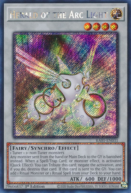 Herald of the Arc Light [RA01-EN031] Platinum Secret Rare | Black Swamp Games