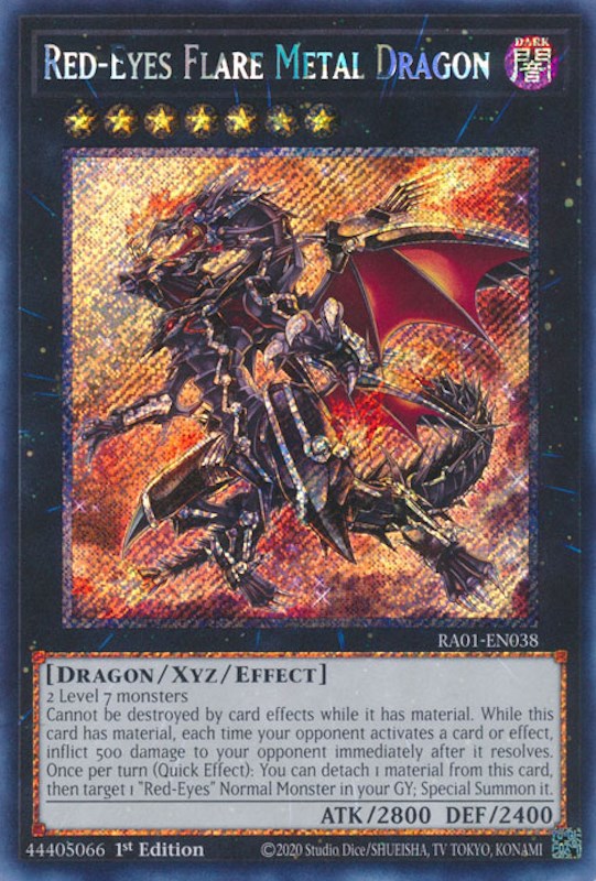 Red-Eyes Flare Metal Dragon [RA01-EN038] Platinum Secret Rare | Black Swamp Games