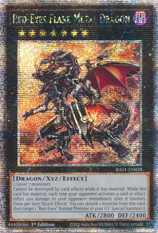 Red-Eyes Flare Metal Dragon [RA01-EN038] Quarter Century Secret Rare | Black Swamp Games