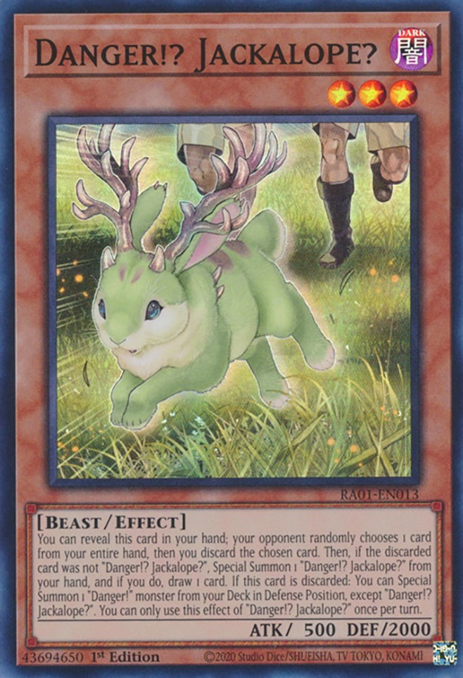 Danger!? Jackalope? [RA01-EN013] Super Rare | Black Swamp Games