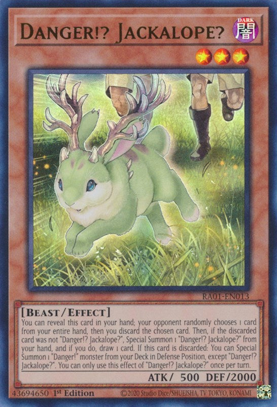 Danger!? Jackalope? [RA01-EN013] Ultra Rare | Black Swamp Games