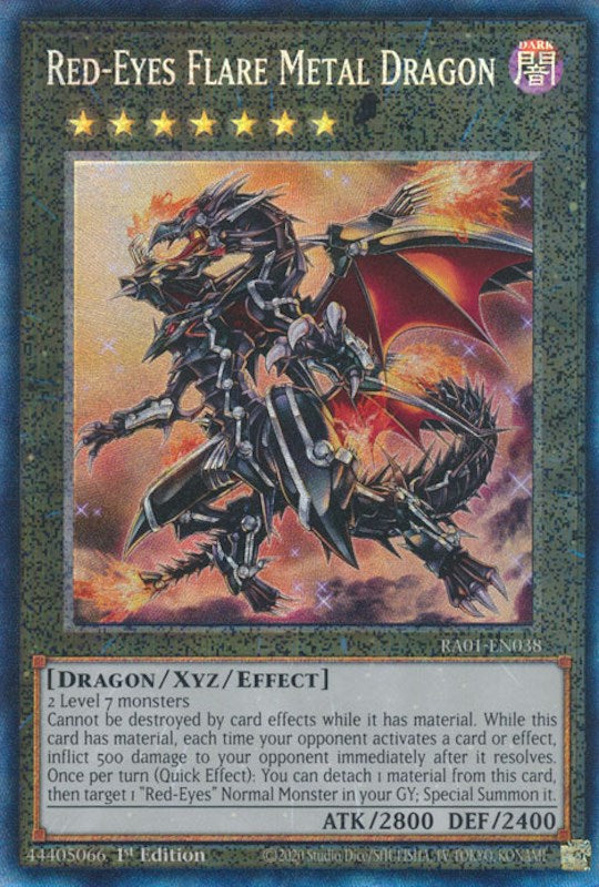 Red-Eyes Flare Metal Dragon [RA01-EN038] Prismatic Collector's Rare | Black Swamp Games