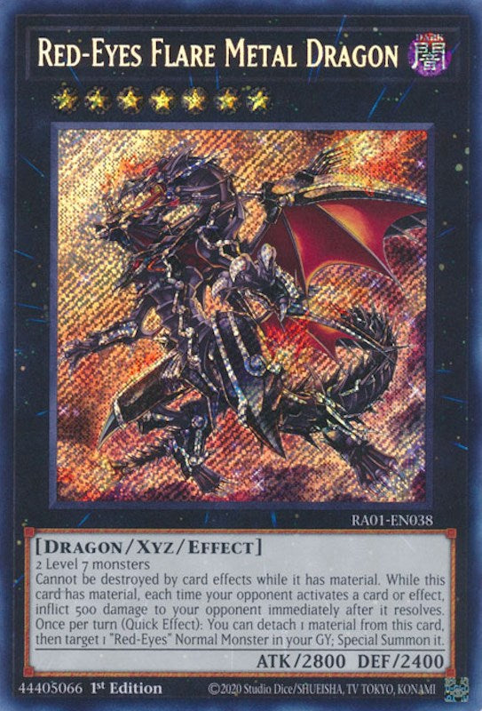 Red-Eyes Flare Metal Dragon [RA01-EN038] Secret Rare | Black Swamp Games