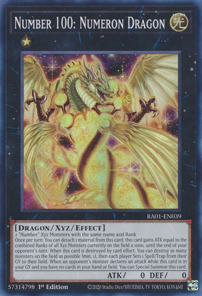 Number 100: Numeron Dragon [RA01-EN039] Super Rare | Black Swamp Games