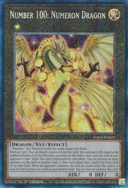 Number 100: Numeron Dragon [RA01-EN039] Prismatic Collector's Rare | Black Swamp Games