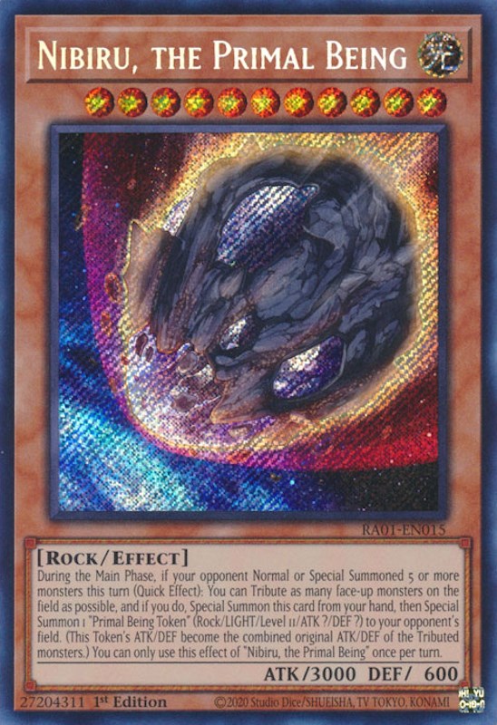 Nibiru, the Primal Being [RA01-EN015] Secret Rare | Black Swamp Games