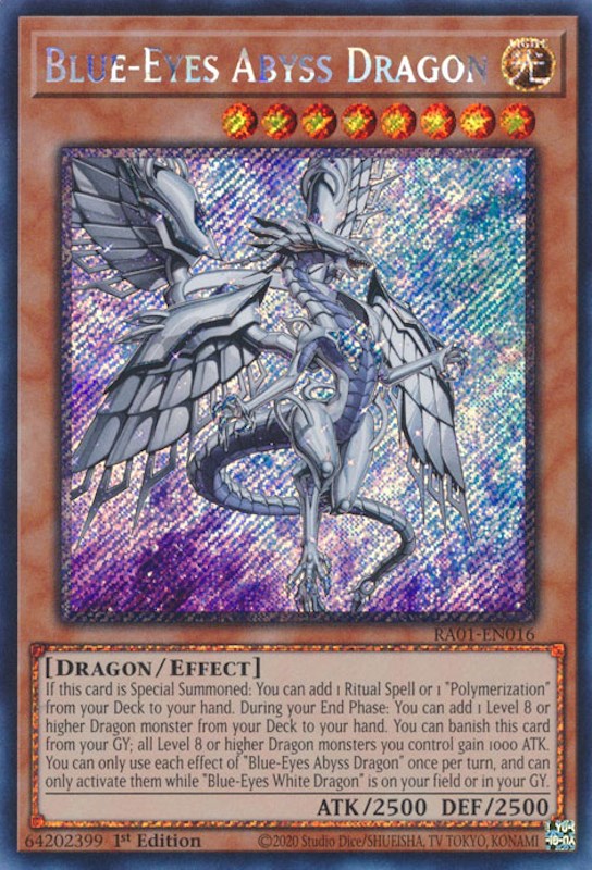 Blue-Eyes Abyss Dragon [RA01-EN016] Platinum Secret Rare | Black Swamp Games