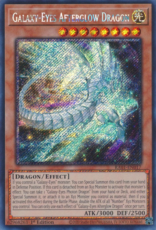 Galaxy-Eyes Afterglow Dragon [RA01-EN017] Platinum Secret Rare | Black Swamp Games