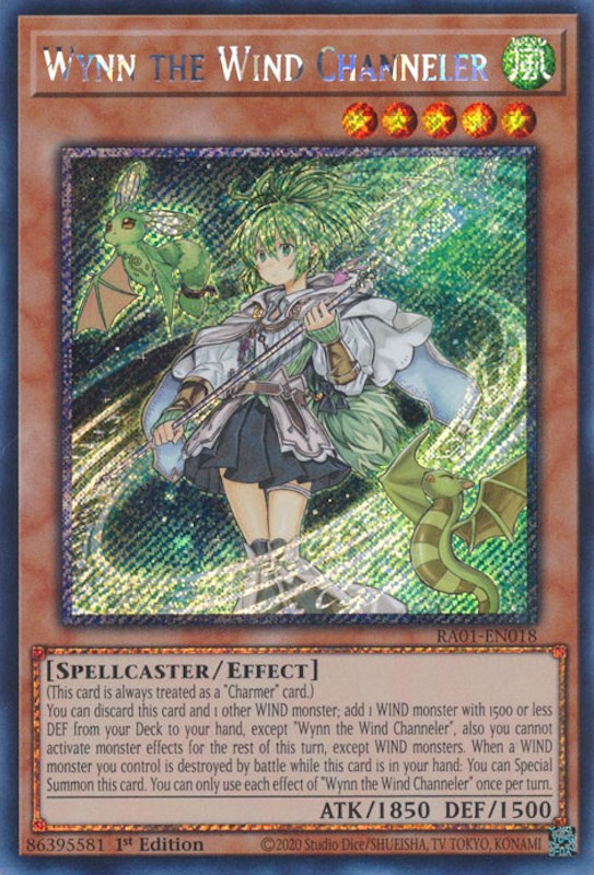 Wynn the Wind Channeler [RA01-EN018] Platinum Secret Rare | Black Swamp Games